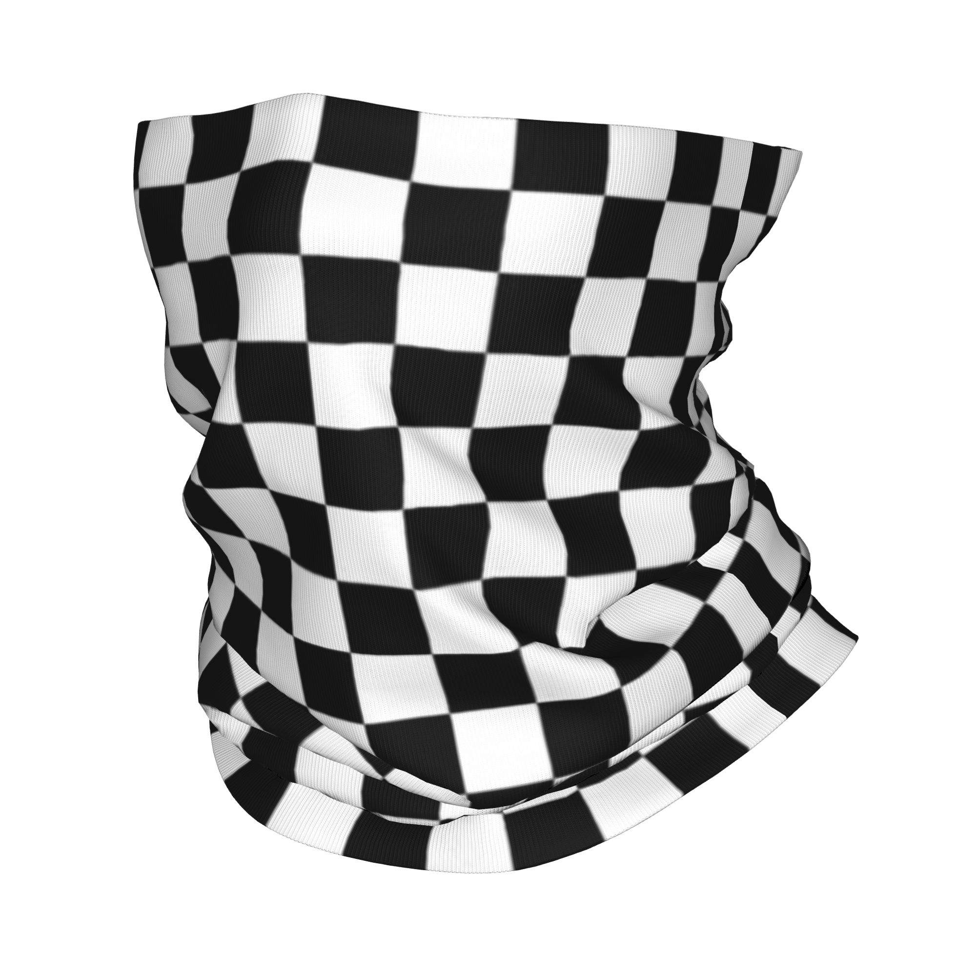 Sports Mask Breathable - Bandana a quadri bianchi e neri,