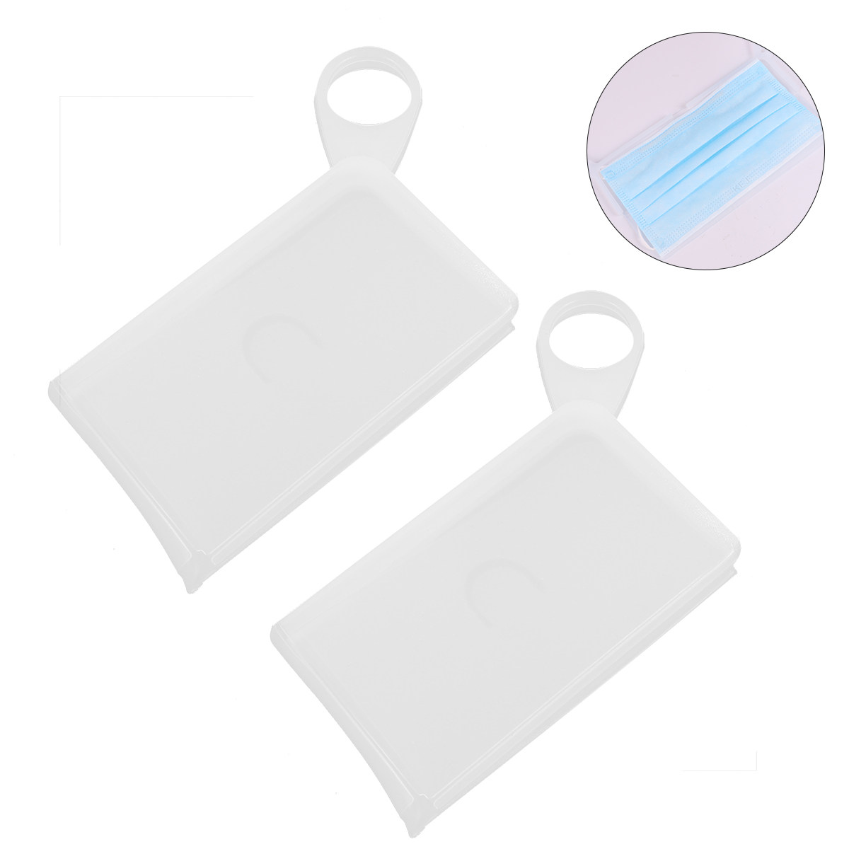 Face Mask Storage Box - 2 scatole piatte in silicone per