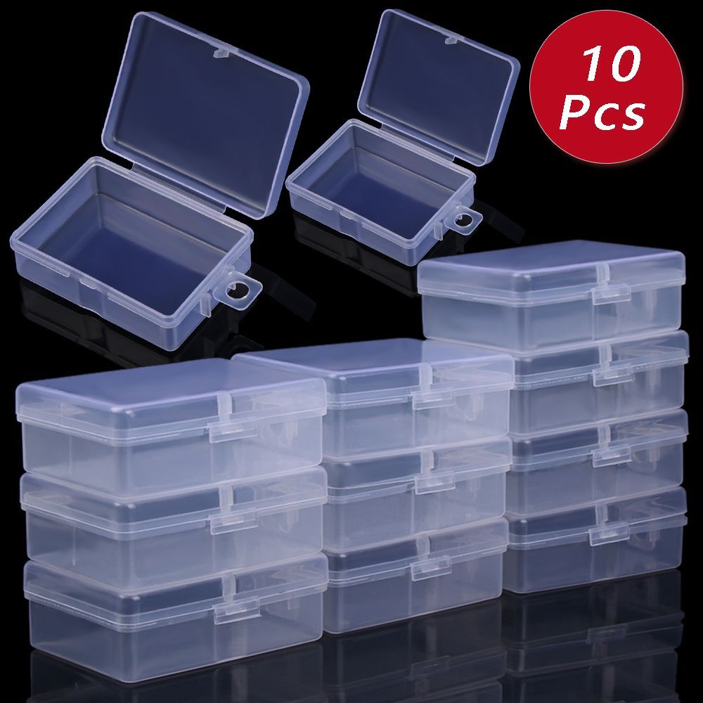 Face Mask Storage Box - 10 pezzi Mini scatole rettangolo plastica