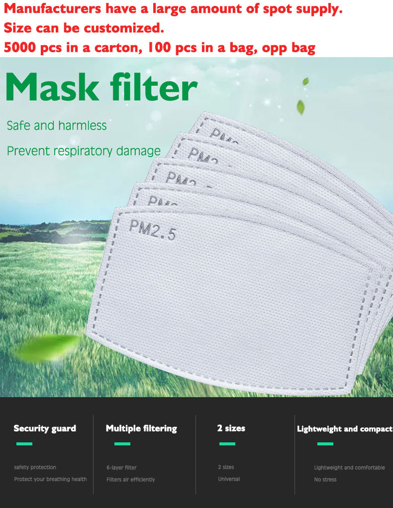 Pm2.5 Filter Insert - Filtro per maschera PM2.5, sicuro, leggero,