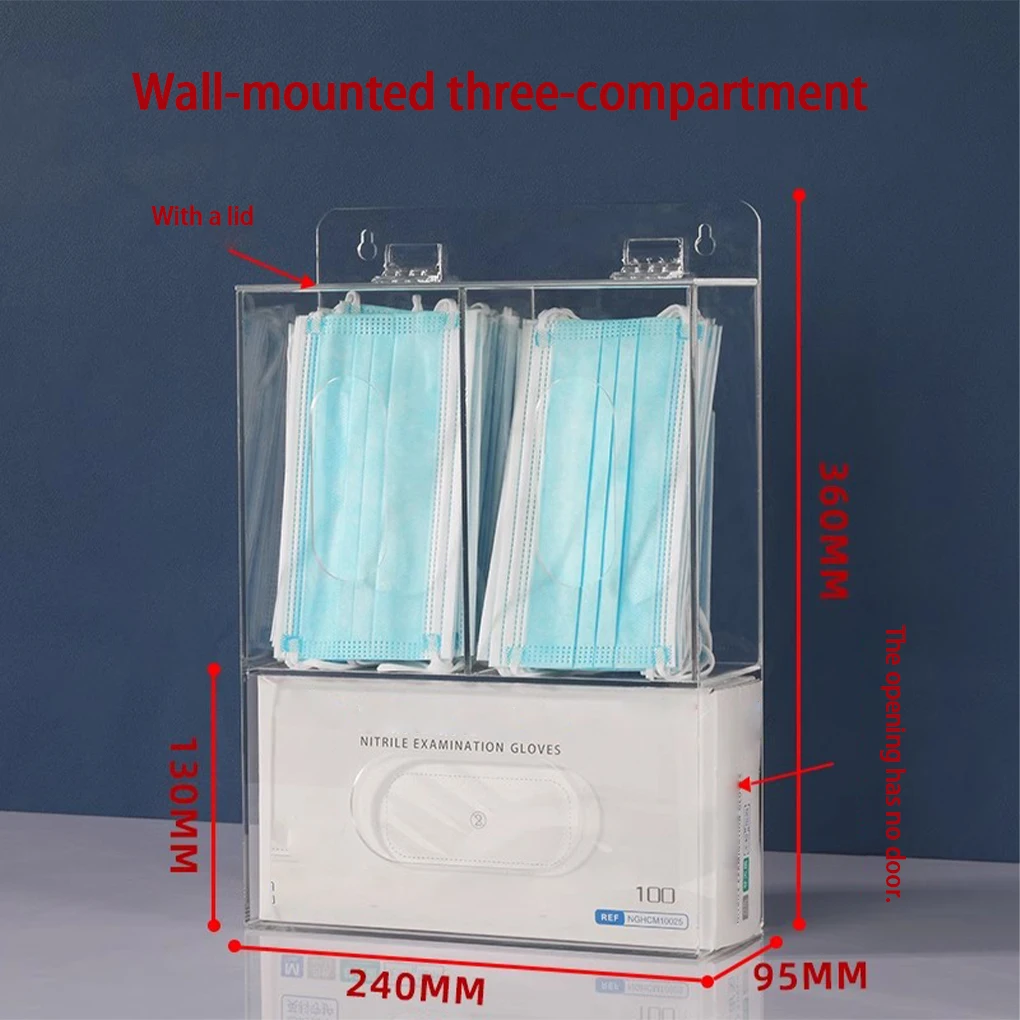 Porta Guanti in Acrilico a 3 S - Face Mask Storage Box recensione e prezzo